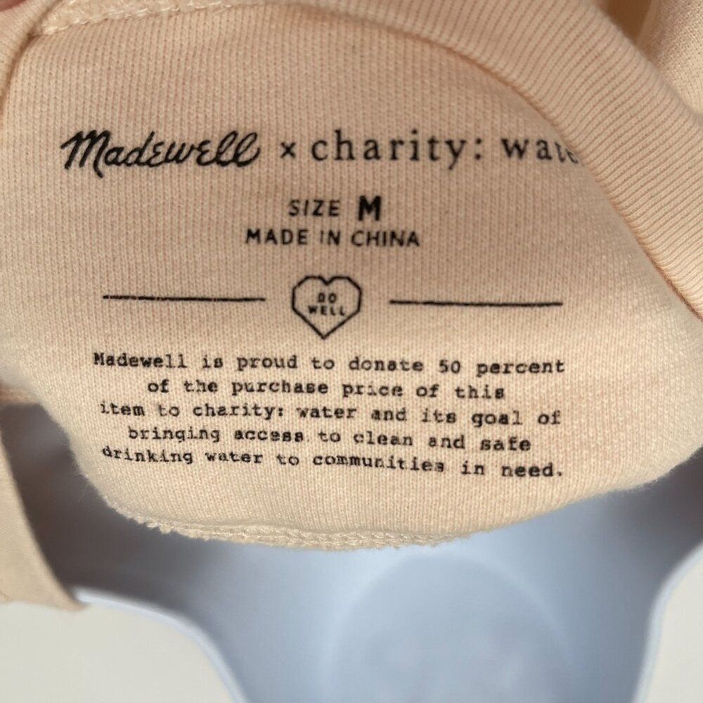 Madewell x Charity Water Heart Recycling Long Sleeve Sweatshirt Pullover Top - Picture 9 of 10